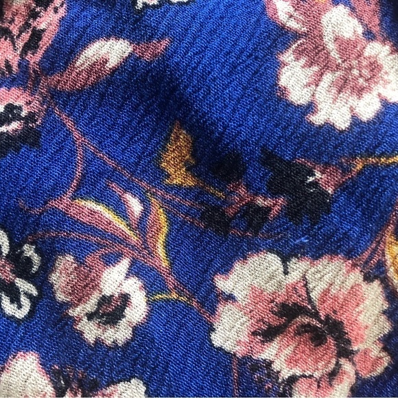 Knox Rose Peasant Floral Maxi Dress XXL Ruffle Hem Flutter SS Blue Drawstring - Picture 5 of 6